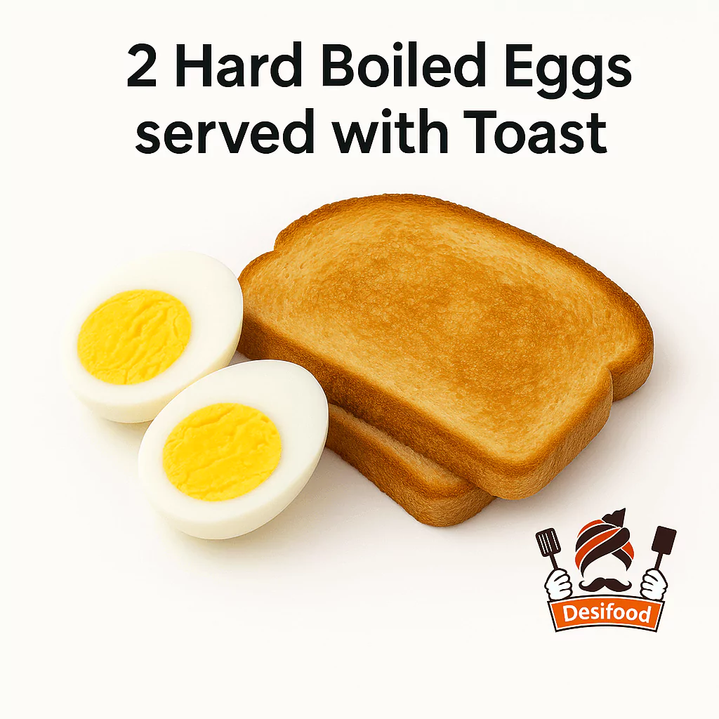 2 Hard Boiled Eggs served with Toast